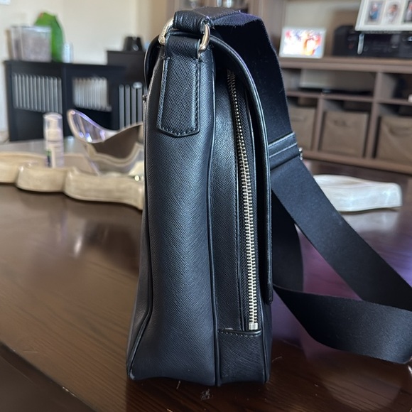 Coach Black Solid Leather Messenger Crossbody Adjustable Strap Shoulder Bag - Picture 6 of 12